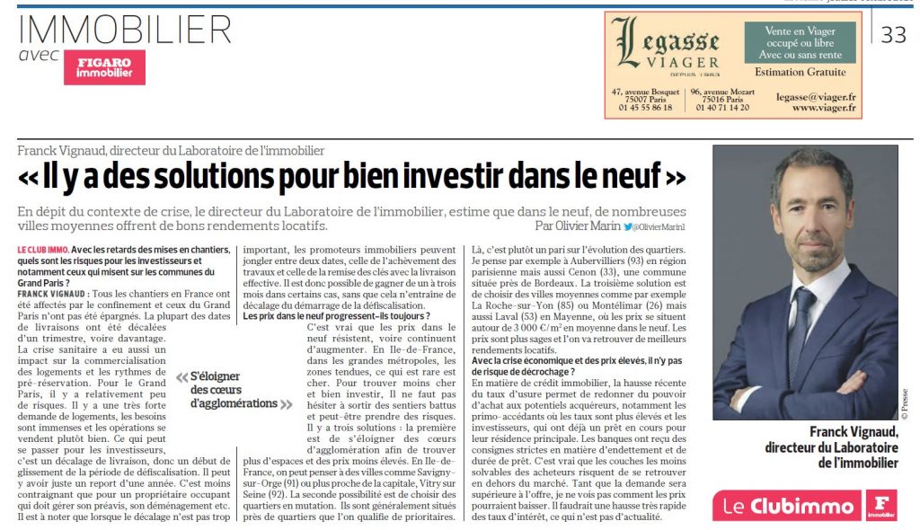 Figaro Immobilier avec Franck Vignaud